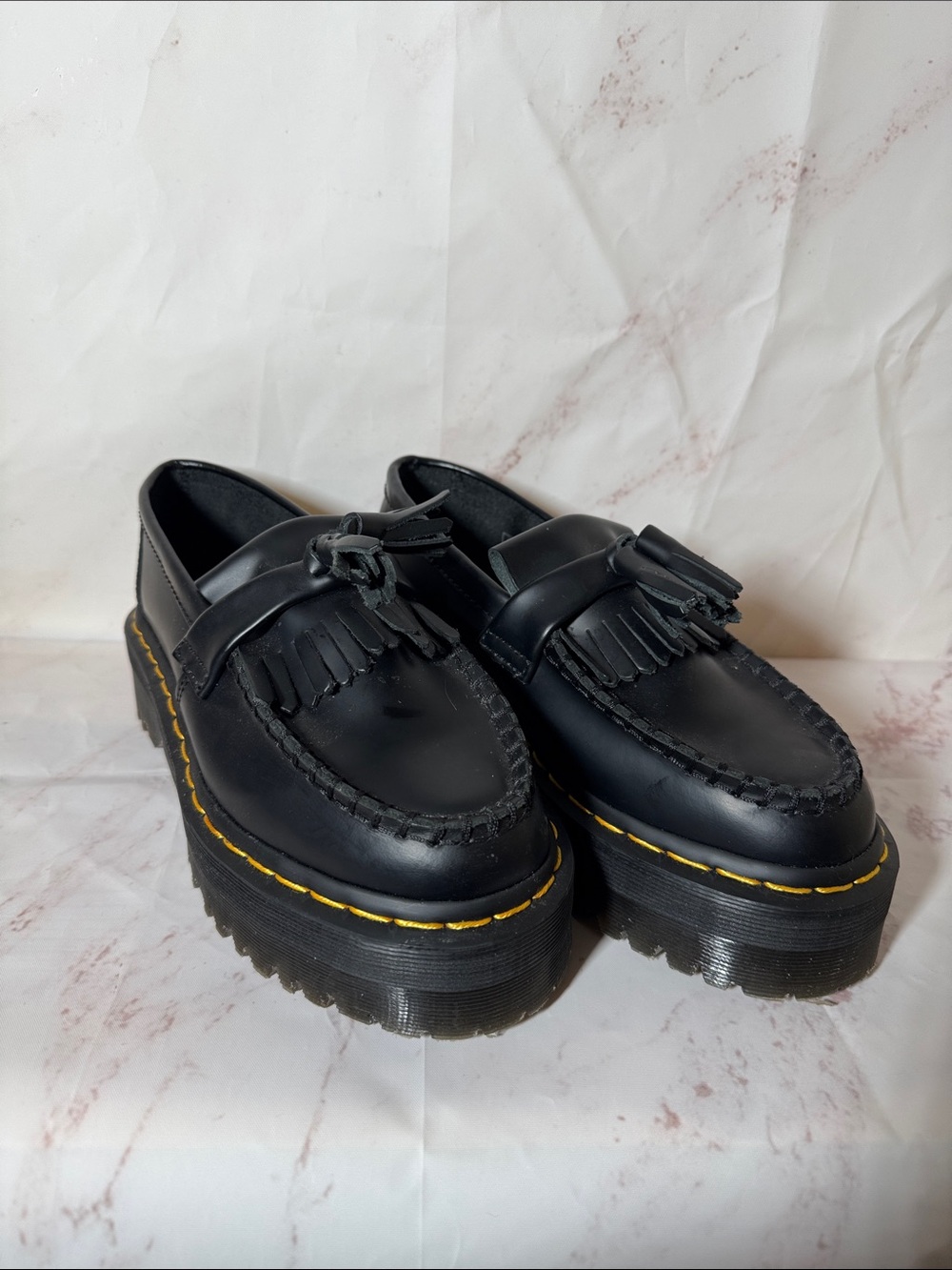 Dr. Martens Adrian Quad Tassel Platform Loafers Black Women's 5 Men's 4
